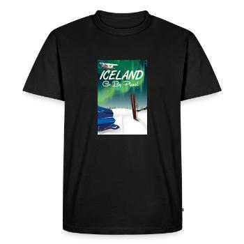 Islande Go By Plane Affiche de voyage de ski - T-shirt Premium bio Homme - noir - Devant - Nico (187cm)
