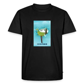 Carte de l’Islande carte de ski - T-shirt Premium bio Homme - noir - Devant - Nico (187cm)