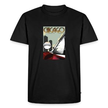 Affiche Chicago Car Travel - T-shirt Premium bio Homme - noir - Devant - Nico (187cm)