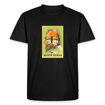 Carte de l’affiche de voyage en Corée du Sud - T-shirt Premium bio Homme - noir - Devant - Nico (187cm)
