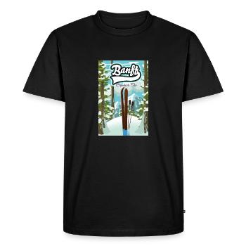 Affiche de voyage Banff Canada - T-shirt Premium bio Homme - noir - Devant - Nico (187cm)