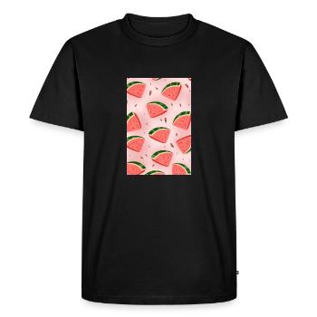 Tranches de pastèque - T-shirt Premium bio Homme - noir - Devant - Nico (187cm)