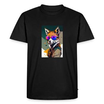 Renard inkpunk avec lunettes de soleil 6 - T-shirt Premium bio Homme - noir - Devant - Nico (187cm)