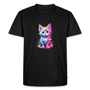 Idée d’impression unique et douce pour chat - T-shirt Premium bio Homme - noir - Devant - Nico (187cm)