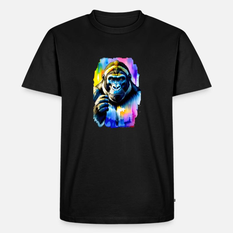 Gorilla #1 - Männer Premium Bio T-Shirt - Schwarz