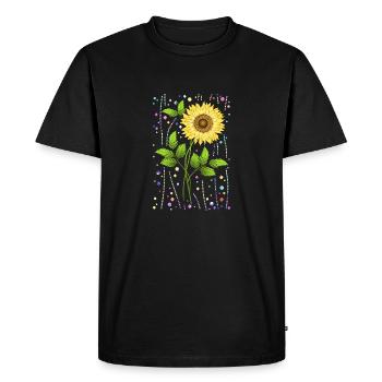 Fleur - T-shirt Premium bio Homme - noir - Devant - Nico (187cm)