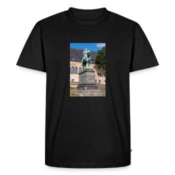 Equestrian statue of Frederick I Barbarossa - Men's Premium Organic T-Shirt - black - Front - Nico (187cm)