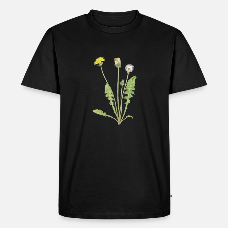 Löwenzahn - Männer Premium Bio T-Shirt - Schwarz
