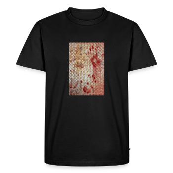 Bloody metal plate - Men's Premium Organic T-Shirt - black - Front - Nico (187cm)