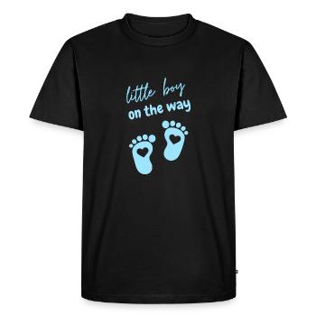Petit garçon en route - T-shirt Premium bio Homme - noir - Devant - Nico (187cm)