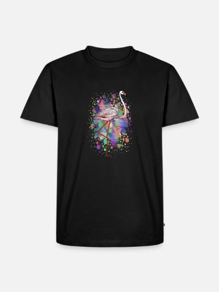 Bunter Vogel - Männer Premium Bio T-Shirt - Schwarz