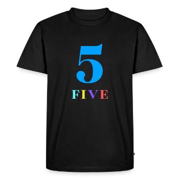 Five -5e anniversaire - T-shirt Premium bio Homme - noir - Devant - Nico (187cm)
