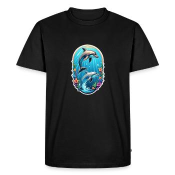 dauphin et ocean - T-shirt Premium bio Homme - noir - Devant - Nico (187cm)