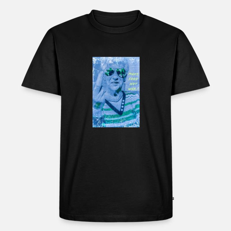 Machen Sie Essen, keinen Krieg! - Männer Premium Bio T-Shirt - Schwarz