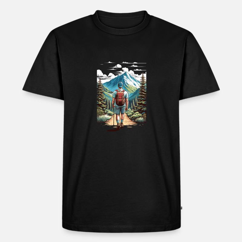 Abenteuer Bergpfad - Männer Premium Bio T-Shirt - Schwarz