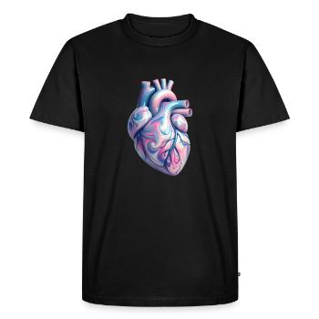Stylized Human Heart - Men's Premium Organic T-Shirt - black - Front - Nico (187cm)
