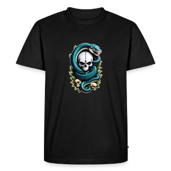 serpent squelette et tatouage - T-shirt Premium bio Homme - noir - Devant - Nico (187cm)