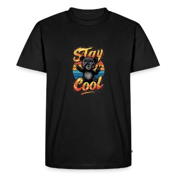 stay cool - ourson rigolo - ours - T-shirt Premium bio Homme - noir - Devant - Nico (187cm)