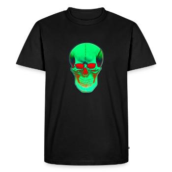 Green head with red eyes - Men's Premium Organic T-Shirt - black - Front - Nico (187cm)