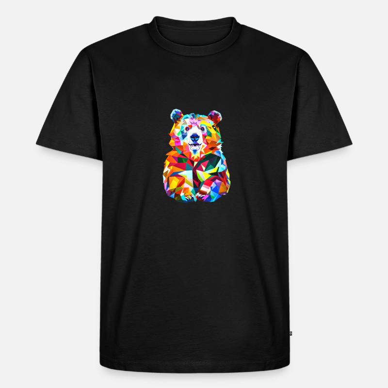 Polygon Bär - Männer Premium Bio T-Shirt - Schwarz
