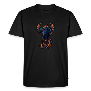 Phénix – Renaissance ardente | Mascotte du zodiaque urbain - T-shirt Premium bio Homme - noir - Devant - Nico (187cm)