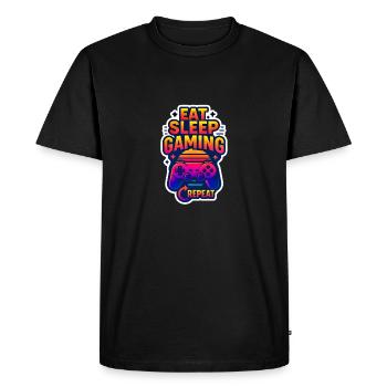 Power Surge : Royaumes des guerriers néons - T-shirt Premium bio Homme - noir - Devant - Nico (187cm)