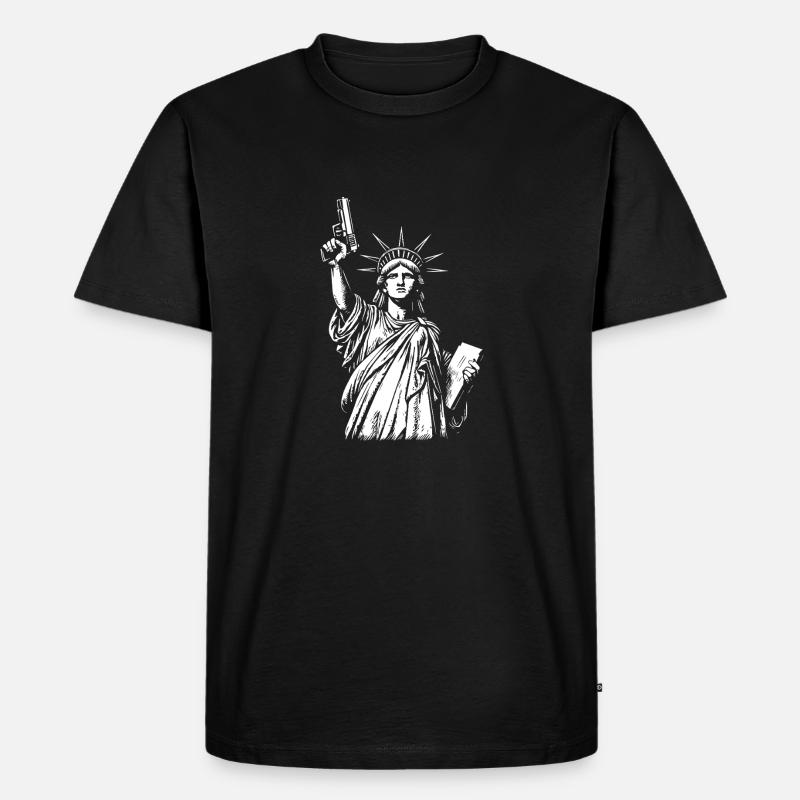 Freiheitsstatue mit einer Waffe - Männer Premium Bio T-Shirt - Schwarz