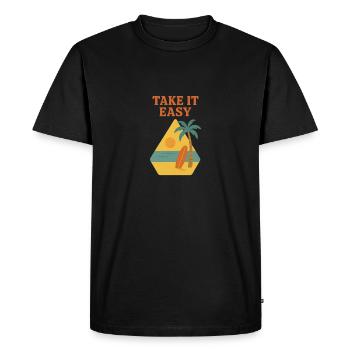 Take it easy - Men's Premium Organic T-Shirt - black - Front - Nico (187cm)