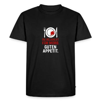 Meurtre dans l’assiette - T-shirt Premium bio Homme - noir - Devant - Nico (187cm)