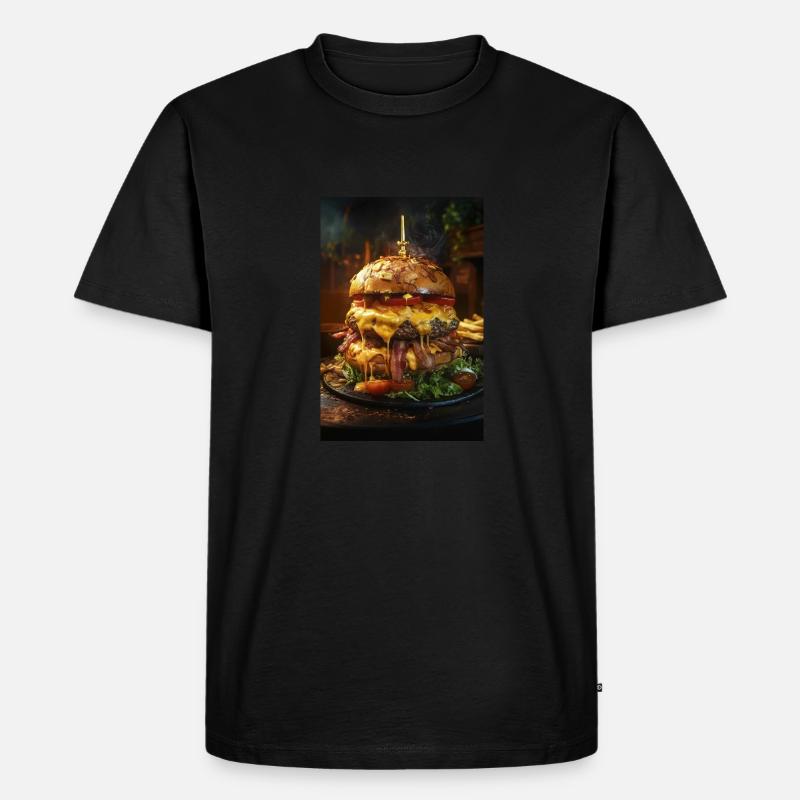 Epic Bacon Cheese Burger Stack - T-shirt Premium bio Homme - noir