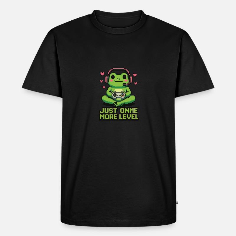 Pixel Frog - Männer Premium Bio T-Shirt - Schwarz