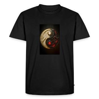 Équilibre Cyber Yin Yang - T-shirt Premium bio Homme - noir - Devant - Nico (187cm)
