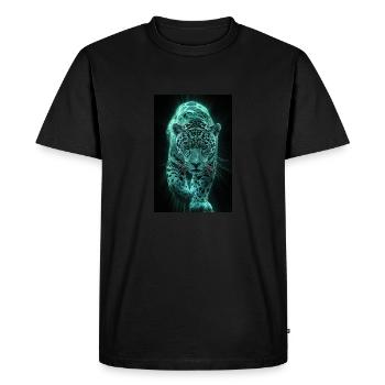 Neon Jaguar in Motion - Men's Premium Organic T-Shirt - black - Front - Nico (187cm)