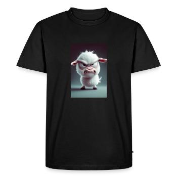 Furious Cartoon Sheep Rage - Men's Premium Organic T-Shirt - black - Front - Nico (187cm)