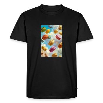 Colorful Macarons in the Sky - Men's Premium Organic T-Shirt - black - Front - Nico (187cm)