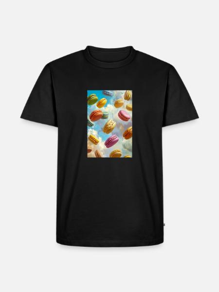 Bunte Macarons am Himmel - Männer Premium Bio T-Shirt - Schwarz