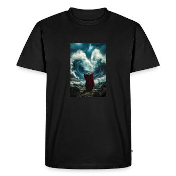 Divine Force Splits the Sea - Men's Premium Organic T-Shirt - black - Front - Nico (187cm)