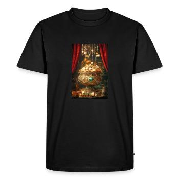 Royal Treasure Overflowing - Men's Premium Organic T-Shirt - black - Front - Nico (187cm)