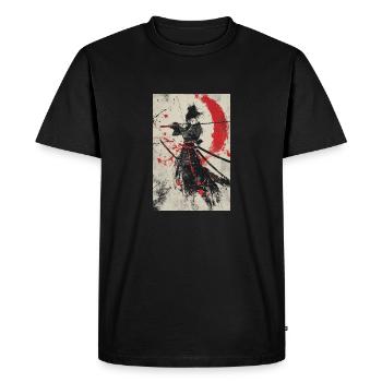 Samurai Spirit in Red and Black - Men's Premium Organic T-Shirt - black - Front - Nico (187cm)
