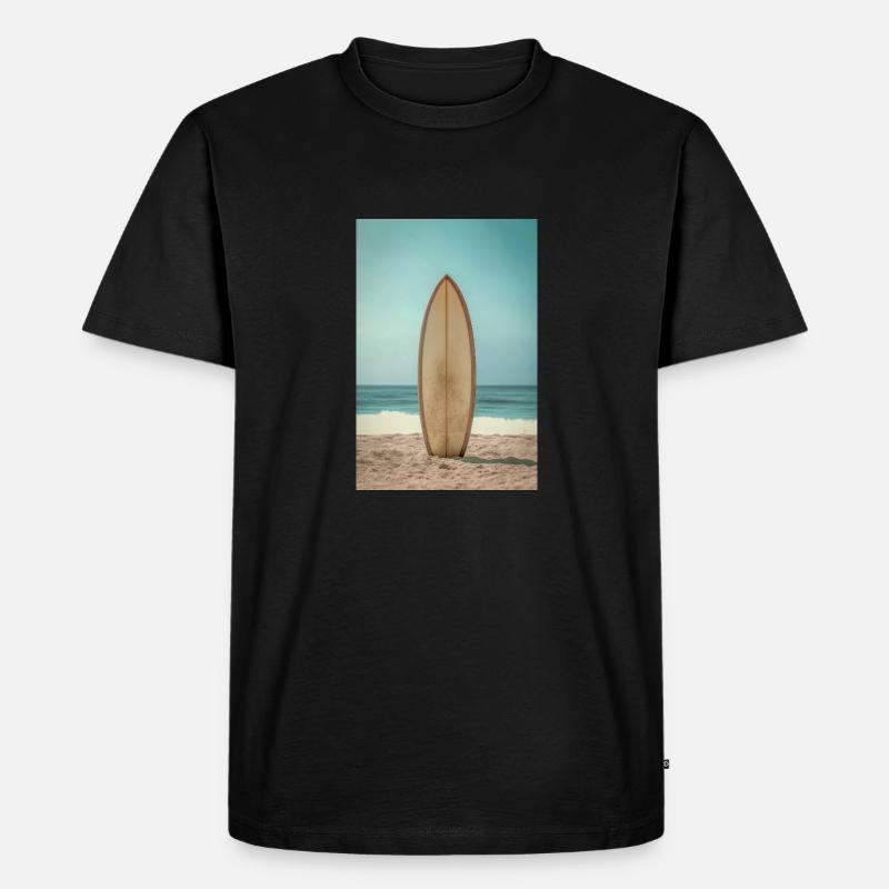 Schwarz-Weiß-Surf-Explosion - Männer Premium Bio T-Shirt - Schwarz