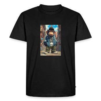 Singe urbain avec style urbain - T-shirt Premium bio Homme - noir - Devant - Nico (187cm)