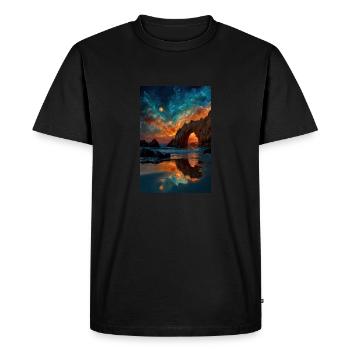 Moonlit Arch Over Ocean - Men's Premium Organic T-Shirt - black - Front - Nico (187cm)
