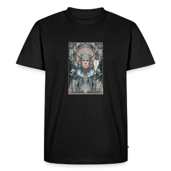 Guerrier à bois de cerf Art Nouveau - T-shirt Premium bio Homme - noir - Devant - Nico (187cm)