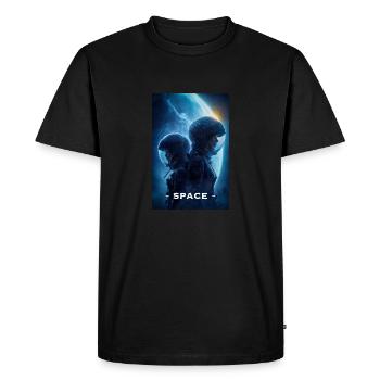 Astronautes dans l’espace lointain - T-shirt Premium bio Homme - noir - Devant - Nico (187cm)