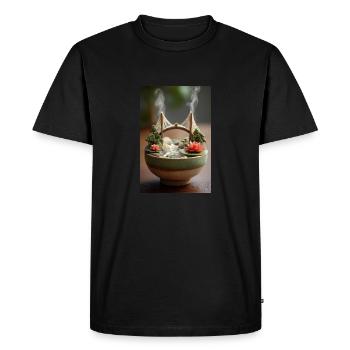Ramen Bridge Art Bowl - Men's Premium Organic T-Shirt - black - Front - Nico (187cm)