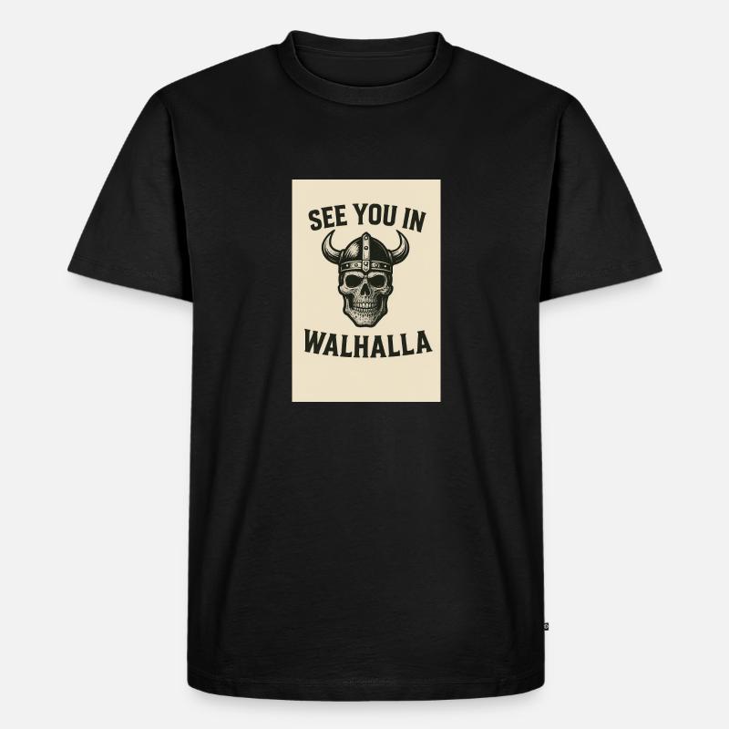 Wikinger Skull - Männer Premium Bio T-Shirt - Schwarz
