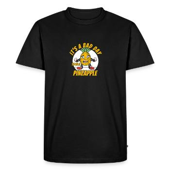 Funny pineapple saying Melon Frutarier - Men's Premium Organic T-Shirt - black - Front - Nico (187cm)
