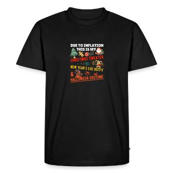 Drôle de blague sur l’inflation Cadeau de Noël - T-shirt Premium bio Homme - noir - Devant - Nico (187cm)
