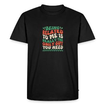 Être lié à moi Drôle de cadeau de Noël Groovy - T-shirt Premium bio Homme - noir - Devant - Nico (187cm)