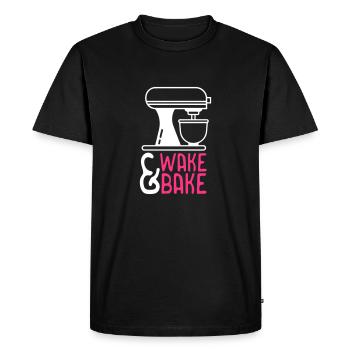 Réveillez-vous et faites cuire - T-shirt Premium bio Homme - noir - Devant - Nico (187cm)